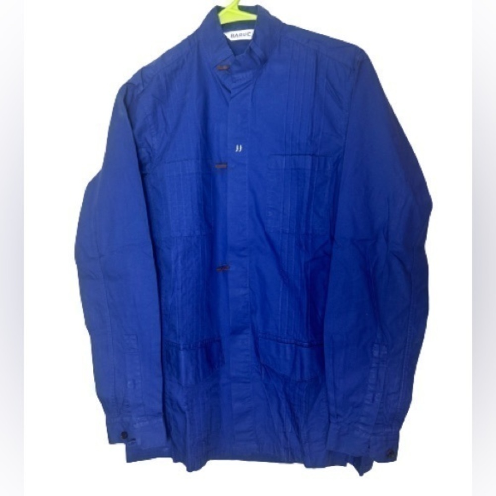 Baruc blue button front shirt